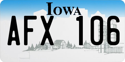IA license plate AFX106