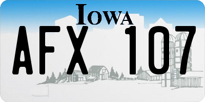 IA license plate AFX107