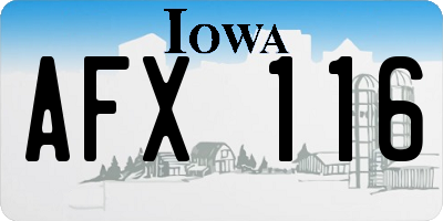 IA license plate AFX116