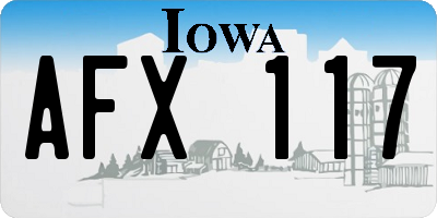 IA license plate AFX117
