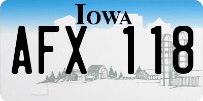 IA license plate AFX118