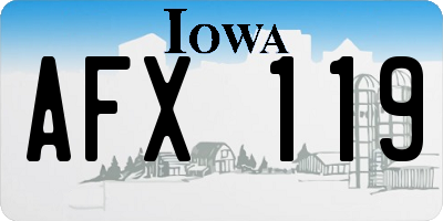 IA license plate AFX119