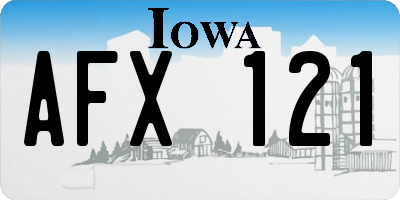 IA license plate AFX121