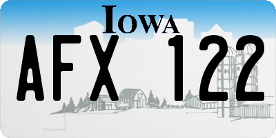 IA license plate AFX122