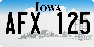 IA license plate AFX125