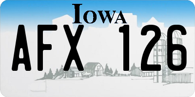 IA license plate AFX126