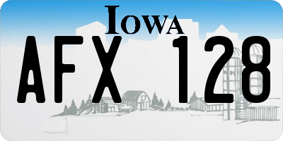 IA license plate AFX128