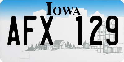 IA license plate AFX129