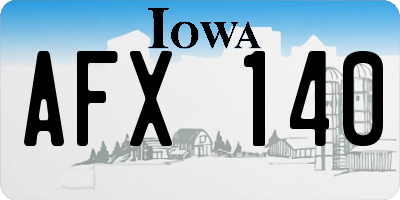 IA license plate AFX140