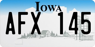 IA license plate AFX145