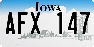 IA license plate AFX147