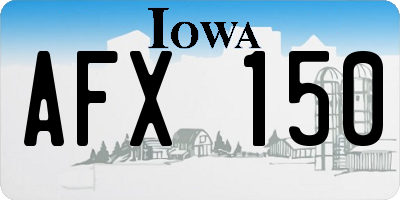 IA license plate AFX150
