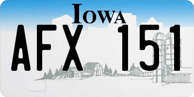 IA license plate AFX151