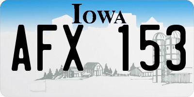 IA license plate AFX153
