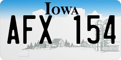 IA license plate AFX154