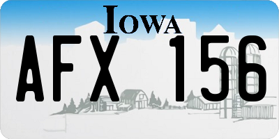 IA license plate AFX156