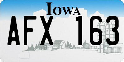 IA license plate AFX163