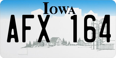 IA license plate AFX164