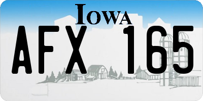 IA license plate AFX165