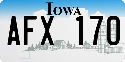 IA license plate AFX170