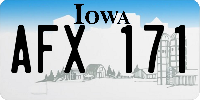 IA license plate AFX171