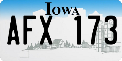 IA license plate AFX173
