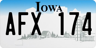 IA license plate AFX174