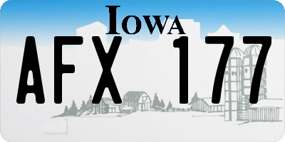 IA license plate AFX177