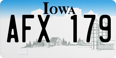 IA license plate AFX179