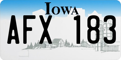 IA license plate AFX183