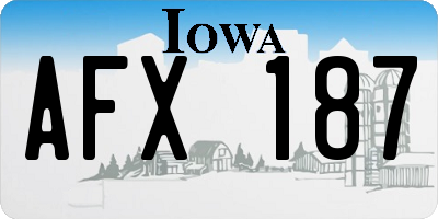 IA license plate AFX187