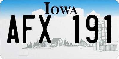 IA license plate AFX191