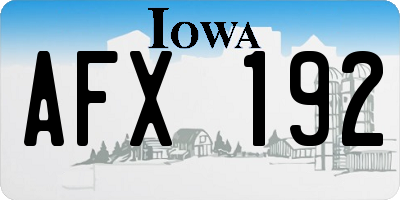 IA license plate AFX192