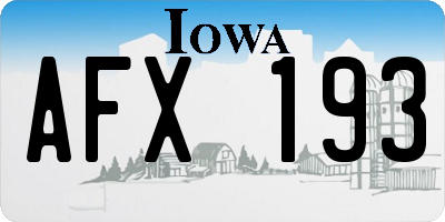 IA license plate AFX193