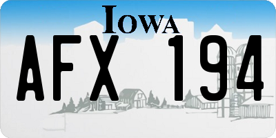 IA license plate AFX194