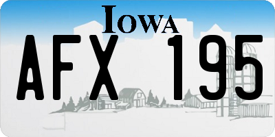 IA license plate AFX195