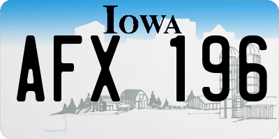 IA license plate AFX196