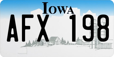 IA license plate AFX198