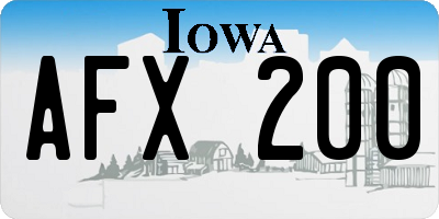 IA license plate AFX200