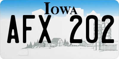 IA license plate AFX202