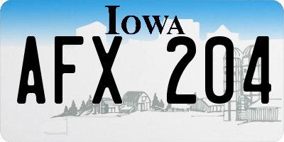 IA license plate AFX204