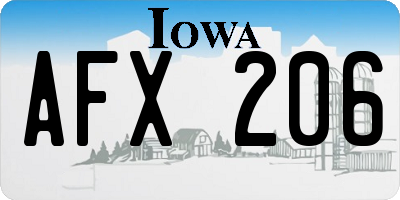 IA license plate AFX206
