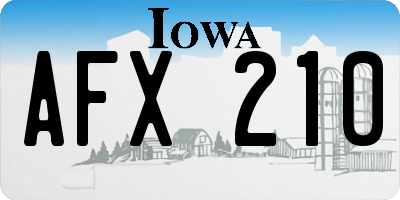 IA license plate AFX210