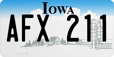 IA license plate AFX211