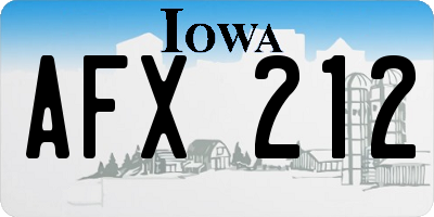 IA license plate AFX212