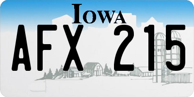 IA license plate AFX215