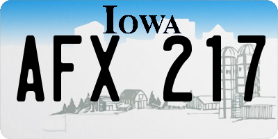 IA license plate AFX217
