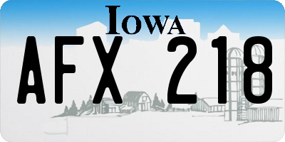 IA license plate AFX218