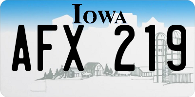 IA license plate AFX219