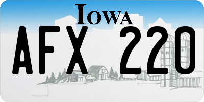 IA license plate AFX220